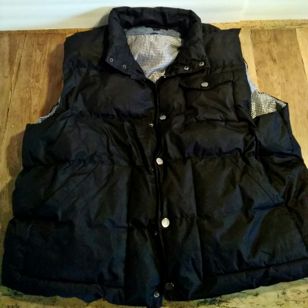 Men's LINEA UOMO Black Puffer Vest 3XL